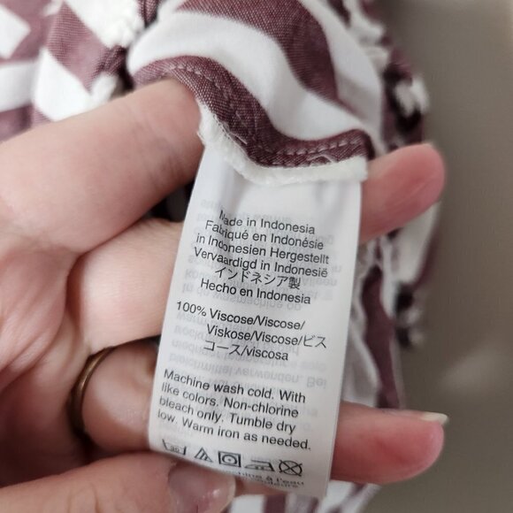 MADEWELL Stanza Ruffle Hem Red White Stripe Top - Picture 5 of 6